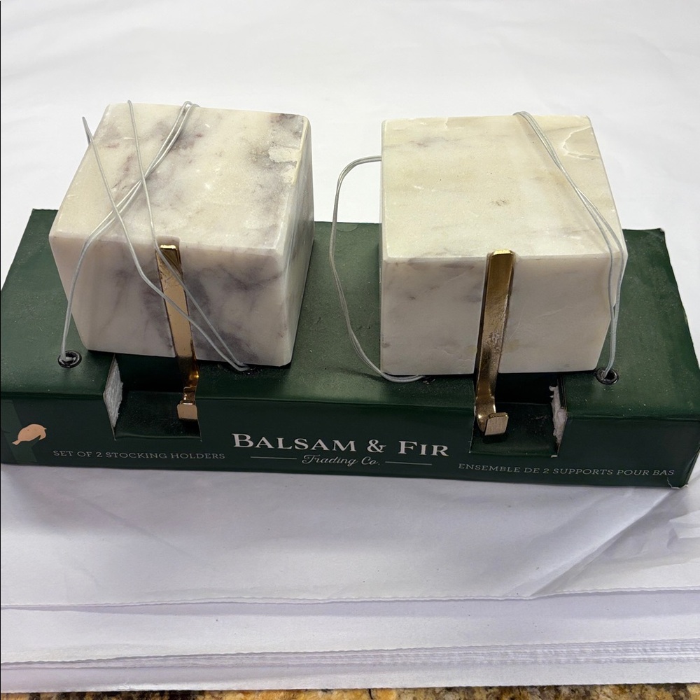 Balsam & Fir Set of 2 Marble Stocking Holders